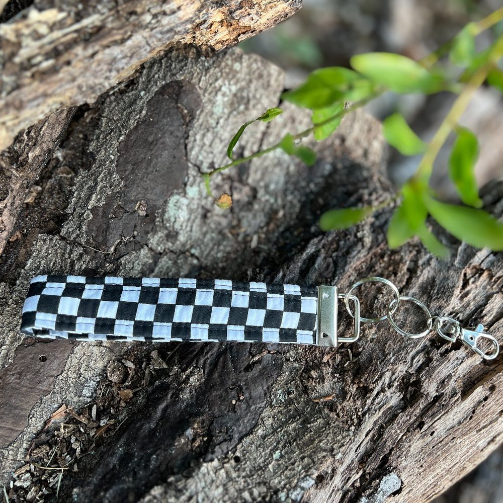 Checkerboard Keychain Wristlet